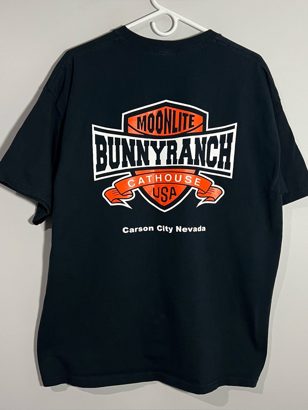 Vintage Moonlite Bunny Ranch Cathouse Black Short Sleeve T-Shirt Adult XL
